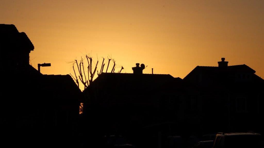 Silhouette of a couple of people on a roof

Description automatically generated