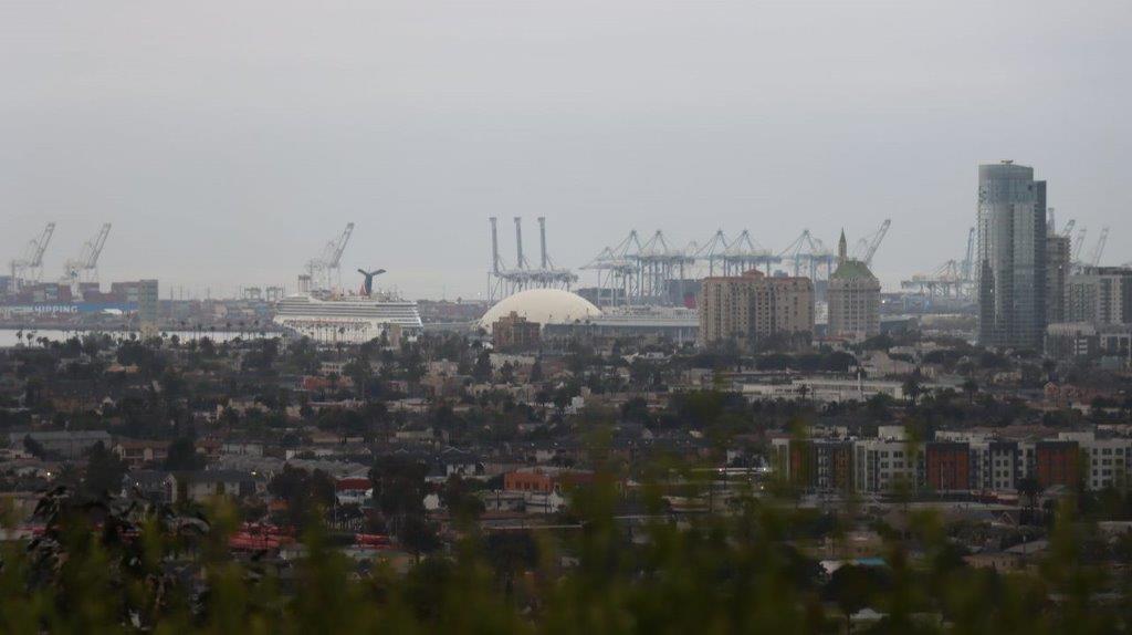 A city with cranes in the background

Description automatically generated